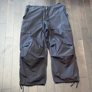 De Base Black Wide Leg Cargo Pants